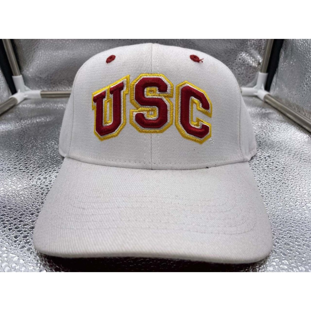 Top of the World USC Hat Mens S/M White Trojans One-Fit Stretch Cap Collegiate